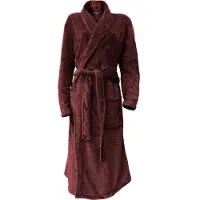 Linnick Flanel Fleece Badjas Uni - bordeaux - XL