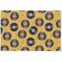 MuchoWow Deurmat 60x40 cm - Droogloopmat Muziek - Patroon - Geel - Mat voor binnen - Schoonloopmat - Deurmatten met print - Inloopmat