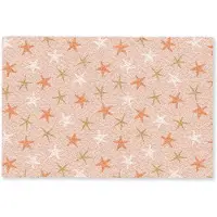 MuchoWow Deurmat 90x60 cm - Droogloopmat Zee - Dieren - Roze - Zeesterren - Mat voor binnen - Schoonloopmat - Deurmatten met print - Inloopmat