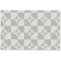 MuchoWow Deurmat 90x60 cm - Droogloopmat Lichtgrijs - Wit - Vierkant - Rond - Mat voor binnen - Schoonloopmat - Deurmatten met print - Inloopmat