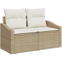 vidaXL Bankstel 7 st poly rattan