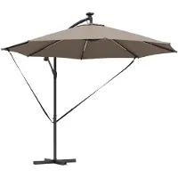 vidaXL Parasol Taupe 294 x 294 x 248 cm Polyester en Aluminium