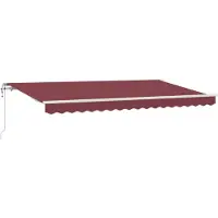 vidaXL Uitschuifbare luifel Bordeauxrood 350 x 200 cm Stof