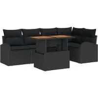 vidaXL Tuinset, 6-delig, zwart
