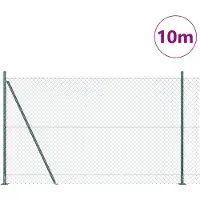 vidaXL gaashek met betonnen voetstuk 10 x 1,5 m PVC-Coated Staal Groen