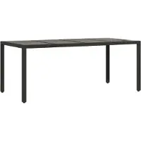 vidaXL Tuin Eettafel Set 9 pcs Zwart poly rattan