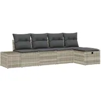 vidaXL Bankstel 6 st poly rattan