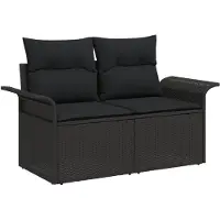 vidaXL Tuinbank Set 7 st Zwart