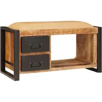 vidaXL Opslagbank Bruin 80 x 35 x 40 cm Massief mangohout