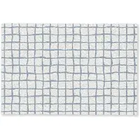 MuchoWow Deurmat 60x40 cm - Droogloopmat Patroon - Raster - Blauw - Grijs - Mat voor binnen - Schoonloopmat - Deurmatten met print - Inloopmat