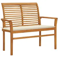 vidaXL Ligbed 2-persoons met kussens poly rattan beige