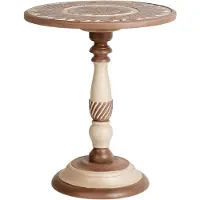 Beliani EULO - Bijzettafel-Donkere houtkleur-Mangohout