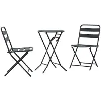 vidaXL Tuin Bistro Set 3 pcs Antraciet Staal