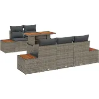 vidaXL Tuinbank Set 6 st Grijs en Bruin
