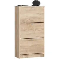 Akord Schoenenkast 3 Klapdeuren 60 cm Eiken Sonoma Mat - Klassiek Vrijstaand Meubel 18 Paar