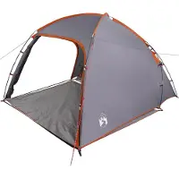 vidaXL Huisje Tent met dak Grijs en Oranje 370 x 230 x 185 cm taft