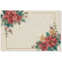 MuchoWow Deurmat 60x40 cm - Droogloopmat Kerst - Poinsettia - Omlijsting - Kleurrijk - Mat voor binnen - Schoonloopmat - Deurmatten met print - Inloopmat