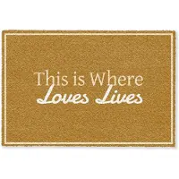 MuchoWow Deurmat 90x60 cm - Droogloopmat Quote - Modern - Mosterdgeel - Mat voor binnen - Schoonloopmat - Deurmatten met print - Inloopmat