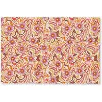 MuchoWow Deurmat 90x60 cm - Droogloopmat Retro - Bloemen - Patroon - Mat voor binnen - Schoonloopmat - Deurmatten met print - Inloopmat