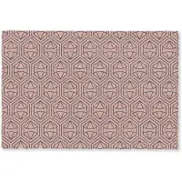 MuchoWow Deurmat 60x40 cm - Droogloopmat Donkerblauw - Roze - Patroom - Symmetrisch - Mat voor binnen - Schoonloopmat - Deurmatten met print - Inloopmat