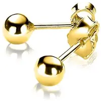 Zinzi 4mm gold plated zilveren oorknoppen glad bol ZIO806G