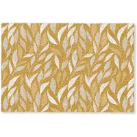 MuchoWow Deurmat 60x40 cm - Droogloopmat Bladeren - Patroon - Geel - Mat voor binnen - Schoonloopmat - Deurmatten met print - Inloopmat