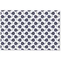 MuchoWow Deurmat 90x60 cm - Droogloopmat Oceaan - Vis - Blauw - Wit - Mat voor binnen - Schoonloopmat - Deurmatten met print - Inloopmat