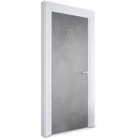 Wallfluent Deursticker - Grijze textuur Deur Sticker - 75 x 205 cm - Grijs Deurfolie - Moderne Deur Sticker - Imitatietextuur Deur plakfolie - Deursticker voor de Woonkamer - Deurposter