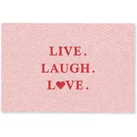 MuchoWow Deurmat 60x40 cm - Droogloopmat Quote - Love - Roze - Rood - Mat voor binnen - Schoonloopmat - Deurmatten met print - Inloopmat