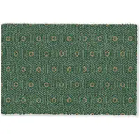 MuchoWow Deurmat 60x40 cm - Droogloopmat Donkergroen - Modern - Patroon - Goud - Mat voor binnen - Schoonloopmat - Deurmatten met print - Inloopmat