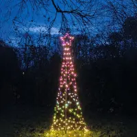 Anna's Collection Led kerstboom voor buiten 2 meter | incl. frame Ø 70 cm | Multicolor | 236 lampjes