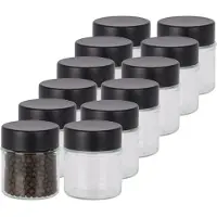 Excellent houseware Kruidenpotjes - 12x stuks - 50 ml - glas - met rvs deksel - luchtdicht