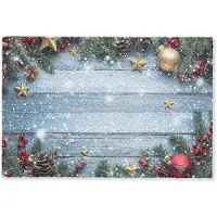 MuchoWow Deurmat 60x40 cm - Droogloopmat Kerstomlijsting - Sneeuw - Meerkleurig - Mat voor binnen - Schoonloopmat - Deurmatten met print - Inloopmat