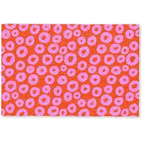 MuchoWow Deurmat 60x40 cm - Droogloopmat Rondjes - Roze - Rood - Mat voor binnen - Schoonloopmat - Deurmatten met print - Inloopmat