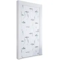 Wallfluent Deursticker - Vis en zeewier Deur Sticker - 95 x 205 cm - Lichtblauw Deurfolie - Moderne Deur Sticker - Dieren Deur plakfolie - Deursticker voor de Woonkamer - Deurposter