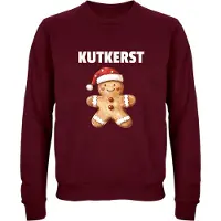 B&C Kutkerst trui - Unisex - Kerst - Christmas - Feestdagen - Kersttrui - Grappige trui - Kerstman - Foute kersttrui - Kerst outfit - Donkerrood - Maat M