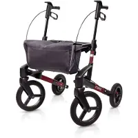 Topro Rollator Olympos ATR ‘Black Series – Maat Small – Bordeauxrood – Offroad Wielen – Inclusief Rugsteun