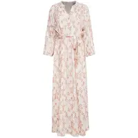 Smashed Lemon 25042 lichte maxi jurk met v-halsaztec print-nude tinten |