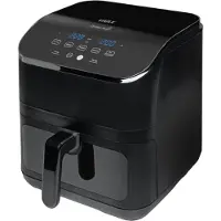 Vivax Digitale Airfryer DFA-617DB - 6 liter - PFAS vrij - Groot - Heteluchtfriteuse - Zwart - Digital Touchscreen - Inclusief in hoogte verstelbaar Grillrack