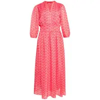 Smashed Lemon 25050 elegante maxi chiffon jurk met schelpprint |