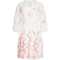 Smashed Lemon 25263 te bloemen geborduurde korte jurk met v-hals |