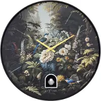 Nextime Wandklok 30cm - Koekoek - Zwart - ABS - 'Vanity Cuckoo'