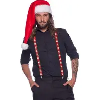 Folat Kerstmis bretels rood (rood met wit)