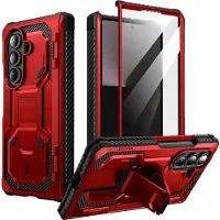 I-Blason , Hoes Geschikt voor Samsung Galaxy Z Fold 7 Armorbox Collectie met Gehard Glas en Standaard, Rood