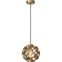 Lucide HANNELORE - Hanglamp - Ø 30 cm - 1xE27 - Mat Goud / Messing