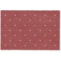 MuchoWow Deurmat 90x60 cm - Droogloopmat Patroon - Stippen - Sterren - Rood - Mat voor binnen - Schoonloopmat - Deurmatten met print - Inloopmat