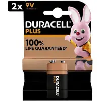 Duracell 2x Plus Alkaline 9V batterijen - 2 stuks