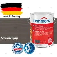 Remmers HK-Lazuur 3in1 Antracietgrijs 2,5L – Premium Houtbeschermingsbeits voor Buiten – Oplosmiddelhoudend – UV- & Vochtwerend – Impregneer, Grondlaag & Beits in Eén