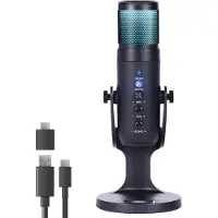 Nuvance - USB Microfoon met Standaard - voor PC en Gaming Microfoon - Streaming Microphone - RGB