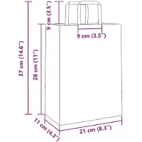 vidaXL Papieren zakken 250 st met hengsels 21x11x28 cm wit